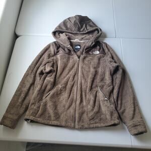 The North Face Oso Hoodie Jacket Womens Large Brown Fleece Hooded Full Zip